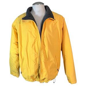 Lands End Polartec Yellow Jacket Mens Size XL Zip Up Parka Fleece Lined Coat